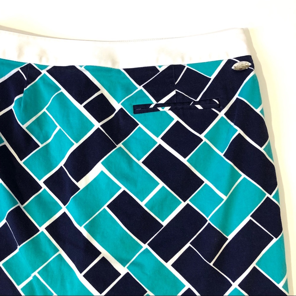 Greg Norman Navy & Teal Print Stretch Golf Skort - Picture 8 of 8